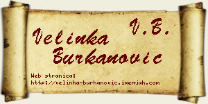 Velinka Burkanović vizit kartica